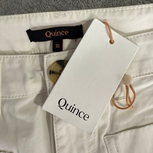 Quince Organic Stretch Cotton Chino Cropped Wide Leg Pants, Frost, 10 - Picture 4 of 6